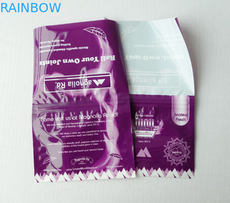 Sample free Preroll rolling tobacco pouch with adhesive 50g tobacco pouch with zipper