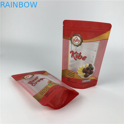 Mini quantity digital printing pouch cookie snack jerky beef packaging stand up zipper bag with clear window