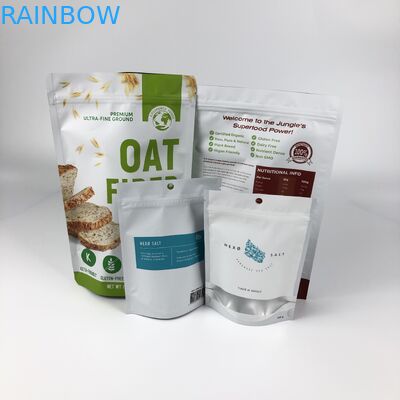 Mini quantity digital printing pouch cookie snack jerky beef packaging stand up zipper bag with clear window