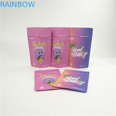 Customized Soft Touch Smell Proof 3.5g 7g Stand up Bags For Hemp Cannabis Cookies Child Resistant Doypack
