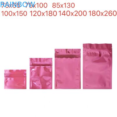 Cosmetic Product Skin Care Cream Packaging Small Sachet Current Size Flat Transparent Shinny Bag Pink Red Rainbow Bag
