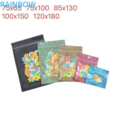 Cosmetic Product Skin Care Cream Packaging Small Sachet Current Size Flat Transparent Shinny Bag Pink Red Rainbow Bag
