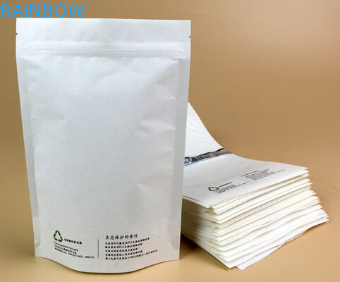 Food Grade Biodegradable Square Bottom Side Gusset Coffee Tea Kraft Paper Pouch Mylar Bag With Tin Tie For Popcorn Packa