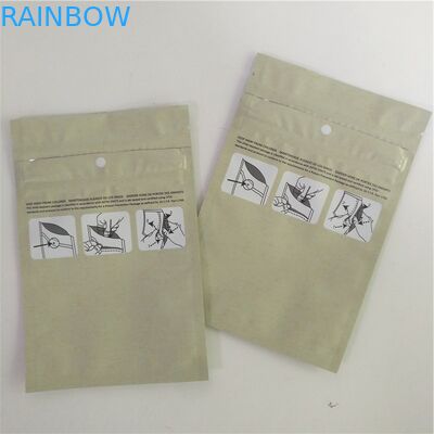 Custom Printed 3.5g Kraft Paper Color Plastic Mylar  Child Proof Pouch Children Resistant Weed Packaging Bag