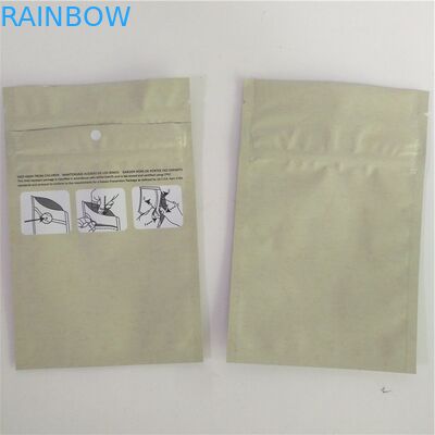 Custom Printed 3.5g Kraft Paper Color Plastic Mylar  Child Proof Pouch Children Resistant Weed Packaging Bag