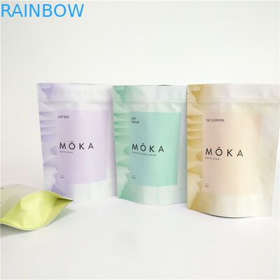 Full Color Printing 200g Body Scrub Stand Up Pouch Aluminum Foil Empty Coffee Bag With Zipper