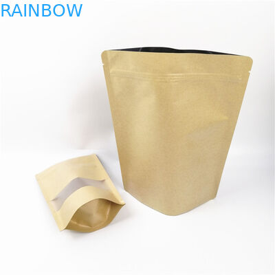 100g 250g Kraft Paper 100 Mircon CYMK Stand Up Zipper Bag