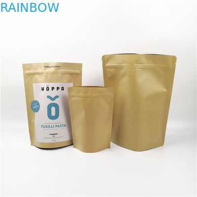 100g 250g Kraft Paper 100 Mircon CYMK Stand Up Zipper Bag