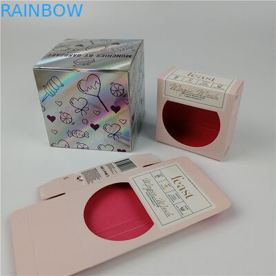 Clear Window Pantone Color Holographic Paper Box Matt Lamination