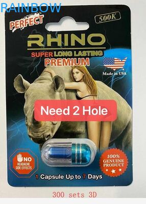Moisture Proof 12mm Cap Rhino 96 Capsule Packaging Card