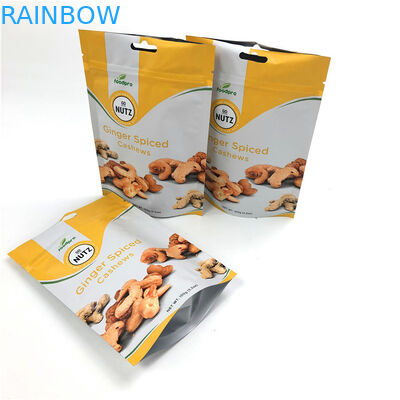   Custom printed plastic product bags biodegradable stand up mylar zip lock snack nut packaging bag