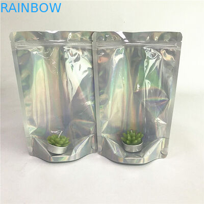 Clear Front Gravure Printing CMYK Color Plastic Holographic Bags
