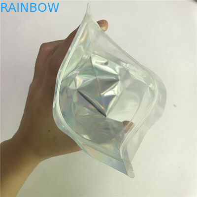 Clear Front Gravure Printing CMYK Color Plastic Holographic Bags