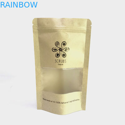 Hot Stamping Stand Up 110 Micron MOPP Kraft Paper Bags
