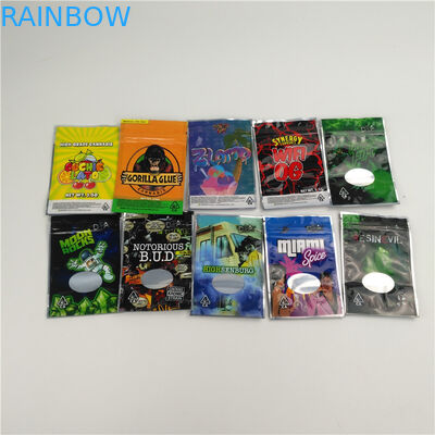 Cannabis Flower 200 Mic Gravure Printing Mylar Packaging Bag 3.5g 7g