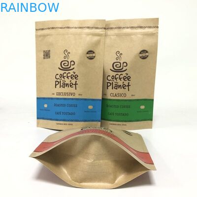 Smell Proof CMYK 120gsm Kraft Paper Foil Bags Resealable Zipper