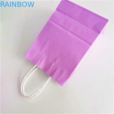 Foldable Gravure Printing CMYK Kraft Paper Handles Bags