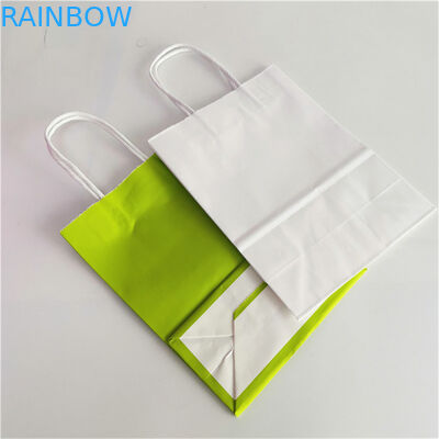 Kraft Paper CMYK 350gsm cardboard Grocery Shopping Bags With Handle