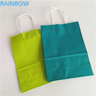 Kraft Paper CMYK 350gsm cardboard Grocery Shopping Bags With Handle