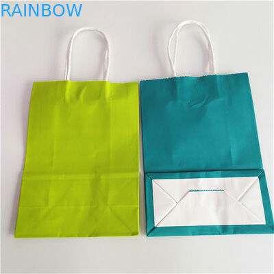 Kraft Paper CMYK 350gsm cardboard Grocery Shopping Bags With Handle