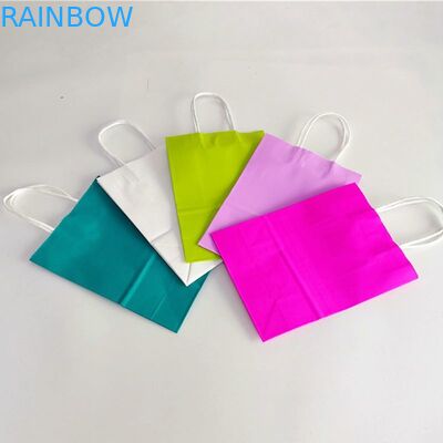 Kraft Paper CMYK 350gsm cardboard Grocery Shopping Bags With Handle