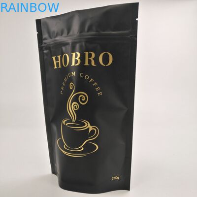 Stand Up Matt Black Laminated Aluminum Foil Zip Lock Coffee Packaging Bag Coffee Bean Packaging Bags With Valve