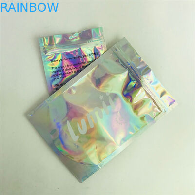 Custom Accept Holographic Cosmetic Packaging Bag Mylar Bags for Jewelry Packaging