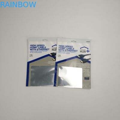 Customized Three Side Sealed USB Cable Packaging Bags Plastic Pouches Packaging Wireless Earphones With Zipper