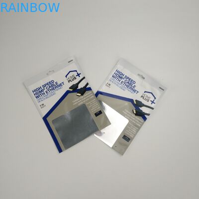 Customized Three Side Sealed USB Cable Packaging Bags Plastic Pouches Packaging Wireless Earphones With Zipper