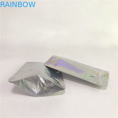 Digital Printing Clear Front and Holographic Back Holographic Bags for  Cosmetic Packaging