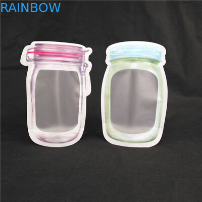 Special Shaped Printing Logo Food Grade Juice Milk Jelly Liquid Stand up Bottle Shape Sachets