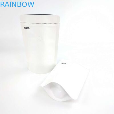 OEM Custom 1/8 OZ White Logo Size Resealable Aluminum Foil 120 Microns Kraft Paper Stand Up Packaging Pouches