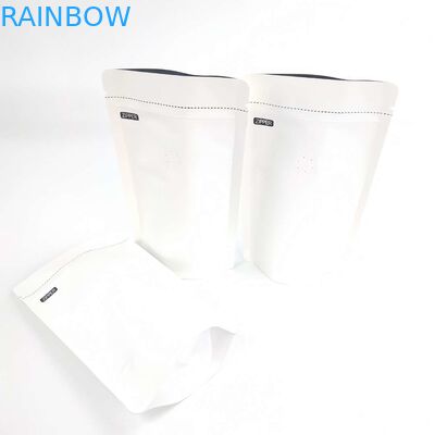 OEM Custom 1/8 OZ White Logo Size Resealable Aluminum Foil 120 Microns Kraft Paper Stand Up Packaging Pouches