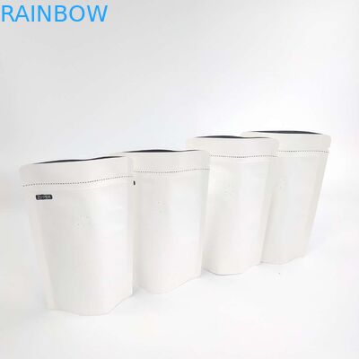 OEM Custom 1/8 OZ White Logo Size Resealable Aluminum Foil 120 Microns Kraft Paper Stand Up Packaging Pouches