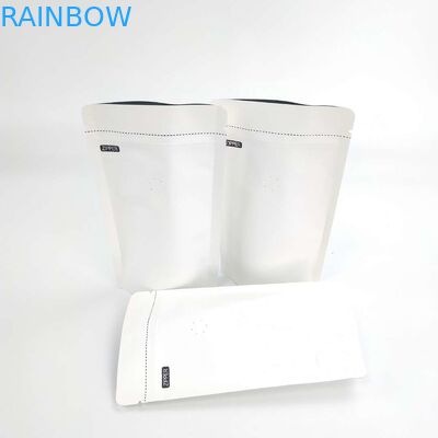 OEM Custom 1/8 OZ White Logo Size Resealable Aluminum Foil 120 Microns Kraft Paper Stand Up Packaging Pouches