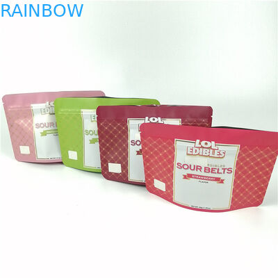 Sour belt metallic color print Aluminum Foil Bags For Spices Powder Weed Herb Cbd Products