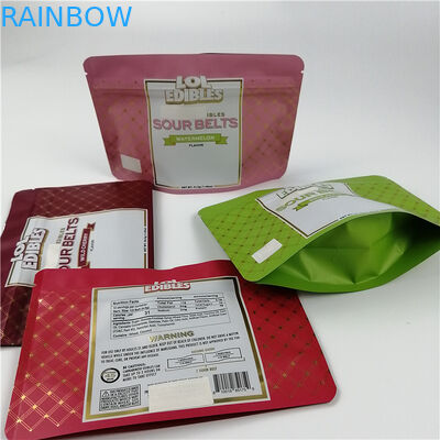 Sour belt metallic color print Aluminum Foil Bags For Spices Powder Weed Herb Cbd Products
