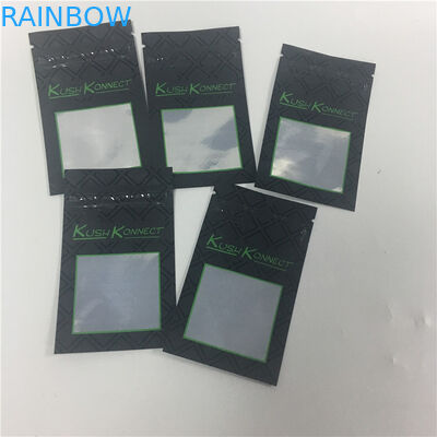 UV print KUSH PE Prevent children from opening tobacco bags with window