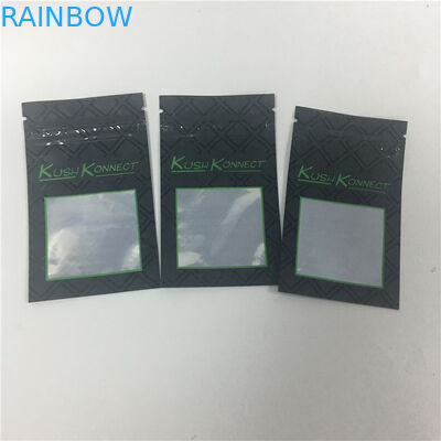 UV print KUSH PE Prevent children from opening tobacco bags with window