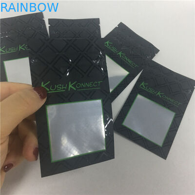 UV print KUSH PE Prevent children from opening tobacco bags with window