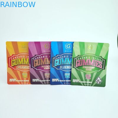 Digital Printing Three Side Sealed Pouches Customized Flat Bags with Zipper