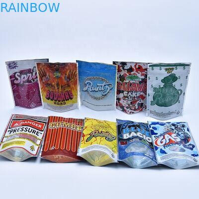3.5 Grams Custom Printing Weed Packaging  Smell Proof Cookies Mylar Bags The Childproof  Bag