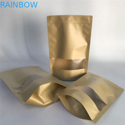 Custom Accepted Stand up Kraft Paper Bags with Window