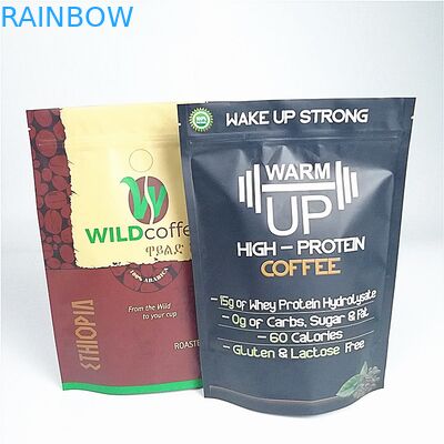 Matte Aluminum Foil Coffee Packaging Bags with Customized Logo and Valve