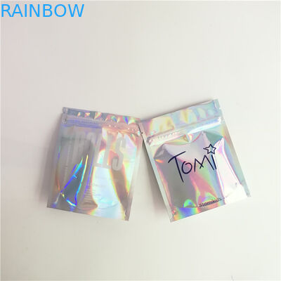Custom Accepted Holographic Cosmetics Packaging Bags with Zipper