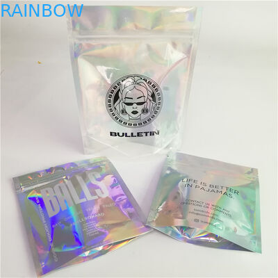 Custom Accepted Holographic Cosmetics Packaging Bags with Zipper
