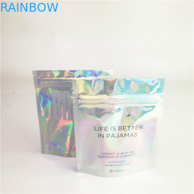Custom Accepted Holographic Cosmetics Packaging Bags with Zipper
