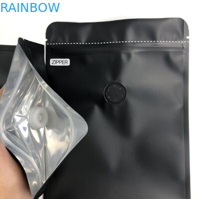 OEM Custom 250G Black Logo Size Resealable Aluminum Foil Stand Up With Degassing Valves For Coffee Bean Packaging Pouch