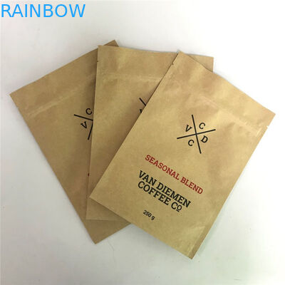 Kraft Zip Lock Stand up Pouches with Tear Notch and Matte Window