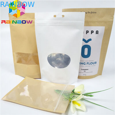 Brown Kraft Paper Bags With  Paper Packaging With Window See Through Food Grade Bags